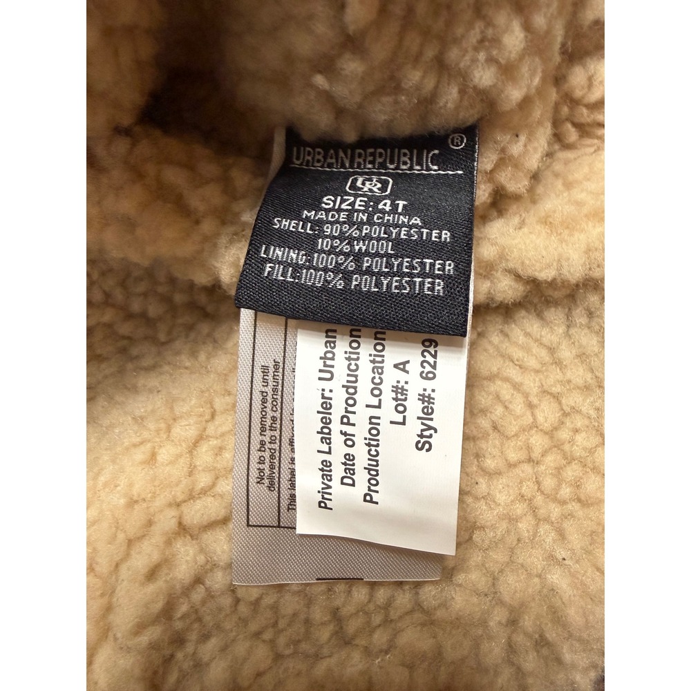 NEW Urban Republic Pea Coat Charcoal Excellent Sherpa Lined Wool Blend 4T - Picture 5 of 7